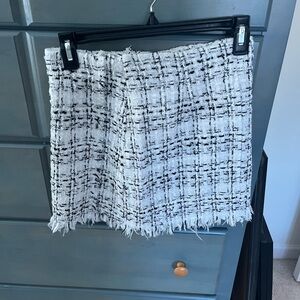 SHEIN Black and White Tweed Mini Skirt